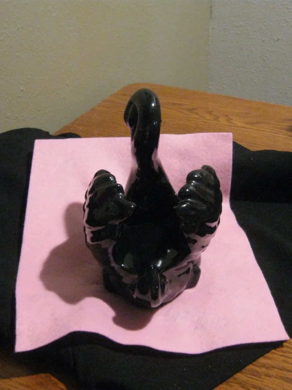 Black MCM Ceramic Swan Planter by Formco USA